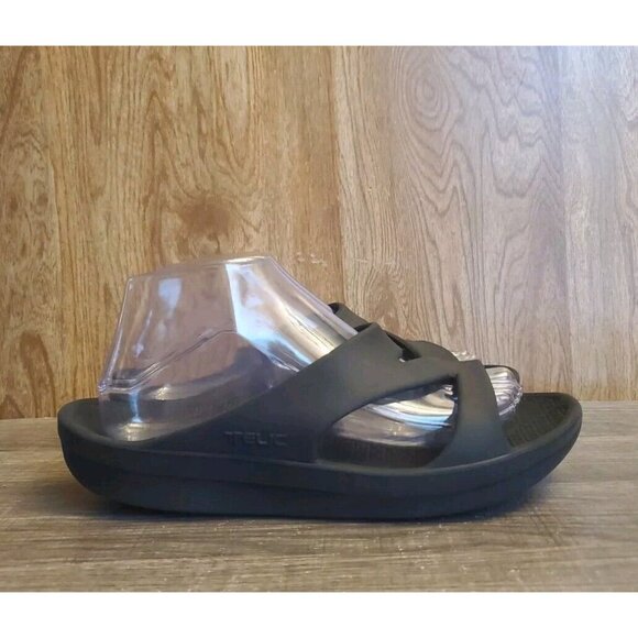 Telic Recovery Comfort Z-Strap Lightweight Sandals Women Size M US 9 Black - Picture 1 of 12